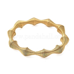 女性用304ステンレススチールストレッチバングル  ゴールドカラー  1/2インチ（1.15cm）  内径：2-3/8インチ（5.9cm）&nbsp;LS-BJEW-P315-02C-G
