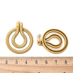 Stripe Flat Round 304 Stainless Steel Stud Earrings&nbsp;EJEW-D303-03G