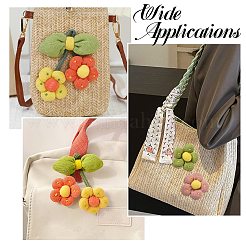 6Pcs 6 Styles Flower Cotton Brooches&nbsp;JEWB-CJ0001-72