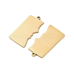 ステンレスペンダント201個  長方形のチャーム  ゴールドカラー  32.5x16.5x1.5mm  穴：2mm&nbsp;STAS-R002-17G