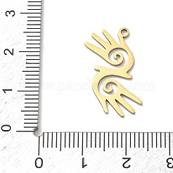 ステンレスペンダント201個  スパイラルパームチャーム  ゴールドカラー  22.5x16x1mm  穴：1.4mm&nbsp;STAS-B136-15G