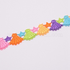 Star Embroidered Polyester Ribbon&nbsp;OCOR-WH0060-06