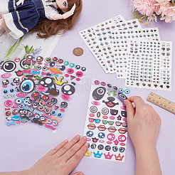 8Pcs 8 Styles Water Transfer Eyes Stickers&nbsp;AJEW-WR0002-90