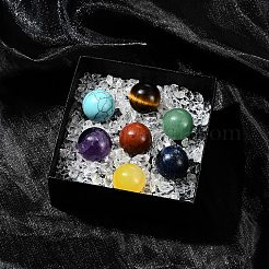 天然および合成宝石の癒しの丸い装飾品  レイキエネルギーストーンのディスプレイ装飾  1~16x1~16x1~4mm&nbsp;AJEW-FS0001-13B