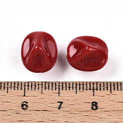 不透明なアクリルビーズ  オーバル  暗赤色  12x10.5x10.5mm  穴：1.8mm  約961個/500g&nbsp;SACR-T017-34A