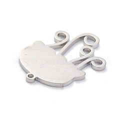 変色しない201ステンレススチールペンダント  クラゲチャーム  ステンレス鋼色  19x14x1mm  穴：1mm&nbsp;STAS-C062-01P