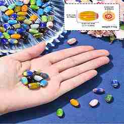 90Pcs 15 Colors Handmade Millefiori Lampwork Beads&nbsp;LAMP-CJ0002-31