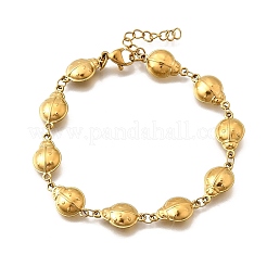 304ステンレススチール製てんとう虫リンクブレスレット（女性用）  イオンプレーティング（ip）  ゴールドカラー  7-1/8インチ（18cm）&nbsp;BJEW-K226-15A-G
