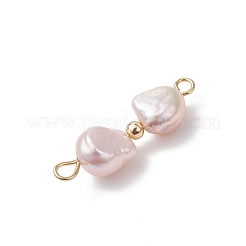 Natural Pearl Potato Beaded Connector Charms&nbsp;PALLOY-JF04902