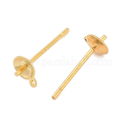 925 Sterling Silver Flat Round Stud Earrings Findings&nbsp;STER-B010-01B-G