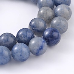 染色・加熱された天然ブルーアベンチュリンラウンドビーズ連売り  6mm  穴：0.8mm  約59~61個/連  15インチ&nbsp;G-M248-6mm-01