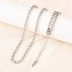 5MM 304 Stainless Steel Rolo Chain Necklaces for Men Women&nbsp;NJEW-H093-07B-P