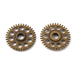 合金ペンダント  ギア  ジュエリー作りのための  アンティークブロンズ  10~26x5~26x1~4mm  穴：0.8~14mm  約45~50個/袋&nbsp;PALLOY-WH0068-23AB