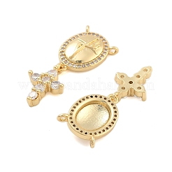 Brass Pave Cubic Zirconia Pendants&nbsp;KK-U009-09D-G