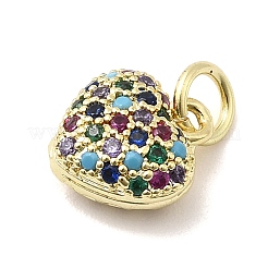 Brass Micro Pave Cubic Zirconia Pendants&nbsp;KK-C137-01G-06