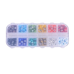 12 Colors Handmade Evil Eye Lampwork Beads&nbsp;LAMP-JP0001-14