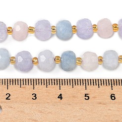 Natural Lavender Amethyst & Aquamarine & Madagascar Rose Quartz Beads Strands&nbsp;G-G271-D01-6x8mm