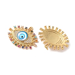 Rack Plating Brass Micro Pave Cubic Zirconia Pendants&nbsp;KK-H486-24G-02