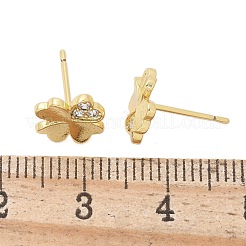 Brass Clover Stud Earrings&nbsp;EJEW-R016-20G