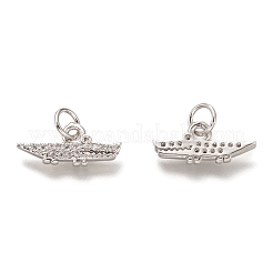 Brass Micro Pave Clear Cubic Zirconia Charms&nbsp;ZIRC-B002-53P