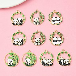 10Pcs 5 Style Alloy Enamel Pendants&nbsp;ENAM-YW0003-75