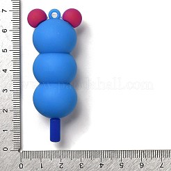 PVCプラスチックの大きなペンダント  モンスター人形  藤紫色  65x27x19mm  穴：3.5mm&nbsp;PVC-M003-06A