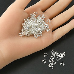 真鍮製U字カン  銀  5x6x2mm  穴：1.5mm&nbsp;KK-YW0001-96S