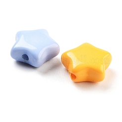 ベーキングペイントアクリルビーズ  スター  ミックスカラー  10.5x10x4.5mm  穴：1.5mm  1785個/ 500g&nbsp;OACR-S136-05