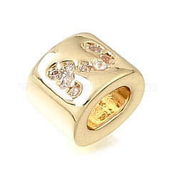 Brass Micro Pave Clear Cubic Zirconia Beads&nbsp;CU-CBAA19F-01G-C