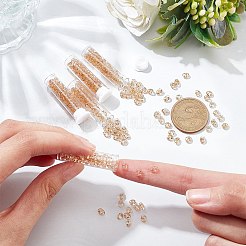 300穴シードビーズ2個  チェコガラスビーズ  オーバル  砂茶色  4.5~5x3~3.5x2~2.5mm  穴：1mm&nbsp;SEED-NB0001-65