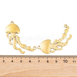イオンプレーティング（IP）304ステンレススチールコネクタチャーム  クラゲのリンク  18KGP本金メッキ  45x20x2.5mm  穴：2.4mm＆2.7mm&nbsp;STAS-G335-04G