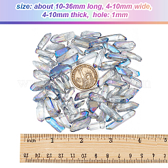 1連売りメッキ天然水晶ビーズ連売り  ナゲット  10~36x4~10x4~10mm  穴：1mm  約75~80個/連  15.7インチ&nbsp;G-OC0002-52C