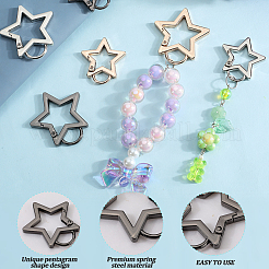 6Pcs 6 Styles Zinc Alloy Spring Gate Rings&nbsp;FIND-GF0007-55