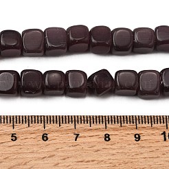キャッツアイビーズ連売り  正方形  パープル  7~8x7~8x7~8mm  穴：1mm  約50個/連  15''（38.1センチメートル）&nbsp;LS-G-H001-17