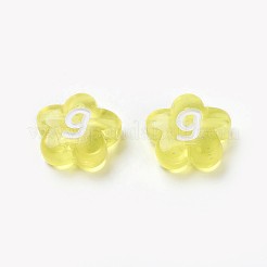 模造ゼリーアクリルビーズ  混合文字  水平穴  花  ミックスカラー  直径約12mm  厚さ4~5mm  穴：2mm&nbsp;X-PB41C9658