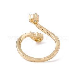 Clear Cubic Zirconia Snake Open Cuff Ring&nbsp;RJEW-B043-01