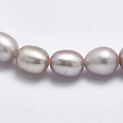 天然養殖淡水パールビーズ連売り  オーバル  暗い蘭  7~8x6~7mm  穴：0.8mm  約45~47個/連  13.78~14.17インチ（35~36cm）&nbsp;PEAR-F007-71B