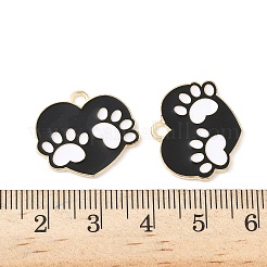 Alloy Enamel Paw Print Pendants&nbsp;ENAM-I062-01KCG-01