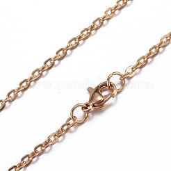 304ステンレススチールアズキチェーンネックレス  カニカン付き  ゴールドカラー  29.53インチ（75cm）  2.5mm&nbsp;NJEW-P147-07G