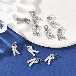 SHEGRACE Brass Micro Pave Clear Cubic Zirconia Pendants&nbsp;XGRQ29600-394P-K