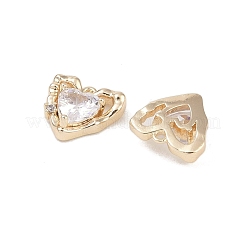 Brass Micro Pave Clear Cubic Zirconia Pendants&nbsp;KK-K351-45C-G