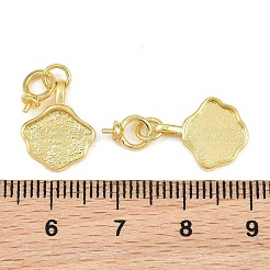 真鍮製カボションセッティングペンダント  ピンベイル付き  貝殻の形のチャーム  ラックめっき  長持ちメッキ  鉛フリー＆カドミウムフリー  ゴールドカラー  14x11x2.5mm  穴：3mm&nbsp;KK-CBA6A75-40G