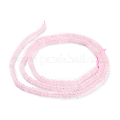 天然石ローズクォーツビーズ連売り  フラットラウンド  ファセットコインビーズ  3x2mm  穴：0.6mm  約191個/連  14.96