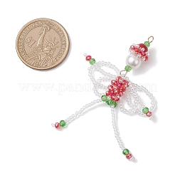 Christmas Glass Seed Elfin Beaded Big Pendants&nbsp;PALLOY-MZ01040-02