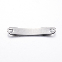 変色しにくい201ステンレススチールリンクコネクター  長方形  ステンレス鋼色  30.5x5x1mm  穴：2.5mm&nbsp;STAS-P135-21