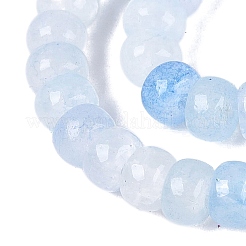グラデーション染めガラスビーズ連売り  天然石風  ロンデル  ライトスチールブルー  6x4mm  穴：0.8~1.2mm  約185~196個/連  29.13~31.30インチ（74~79.5cm）&nbsp;X-GLAA-Q106-05A-A15