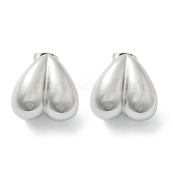 女性用304ステンレススチールスタッドピアス  ハート  ステンレス鋼色  17.5x17.5mm&nbsp;EJEW-U051-05P