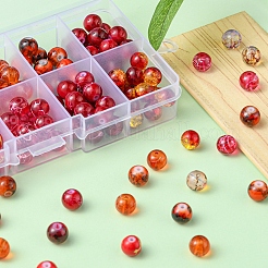 10 Style Spray Painted & Drawbench Transparent & Baking Paint Glass Beads&nbsp;GLAA-YW0001-26D