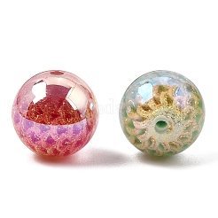 メッキ透明レジンビーズ  ドラゴンの鱗で覆われた丸い形  金粉付き  ミックスカラー  16~16.5mm  穴：2.5mm&nbsp;RE-CBA5A76-04