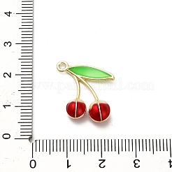 合金エナメルチャーム  ゴールドカラー  チェリー  18.5x17.5x5.5mm  穴：1.6mm&nbsp;FIND-A051-08A-G